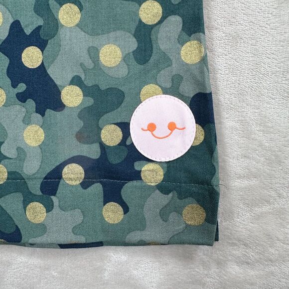 Smiling Button Polka Dot Dress Girls Size 7 Green Camo Gold Tunic New - Picture 4 of 9